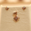 18KT Sleek Square Gold Studs