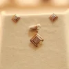 18KT Sleek Square Gold Studs