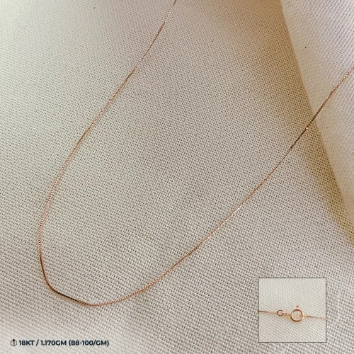 18kt Rose Gold Thin Box Chain 18kt Rose Gold Thin Box Chain