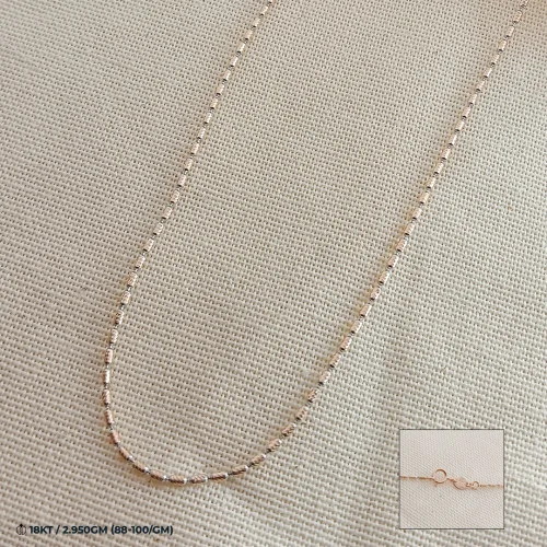 18kt Rose Gold Rice Balls thin Chain
