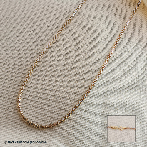 18kt Rose Gold with Rhodium Thin Chain