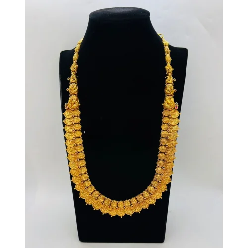22 KT Women Antique Lakshmi Kasu Mala Long Necklace WALN01 22 KT Women Antique Lakshmi Kasu Mala Long Necklace WALN01