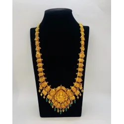 22 KT Women Antique  Lakshmi Feathered Elephant Garland Long Necklace WALN012