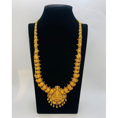 22 KT Women Antique Grand Lakshmi Mango Long Necklace WALN014