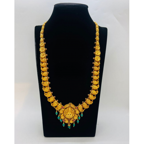 22 KT Women Antique Luxurious Mango Lakshmi Strand Long Necklace WALN016