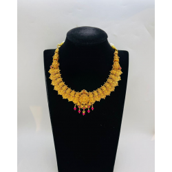 22 KT Women Antique Ashtalakshmi Coin Cascade Necklace WAN043 22 KT Women Antique Ashtalakshmi Coin Cascade Necklace WAN043