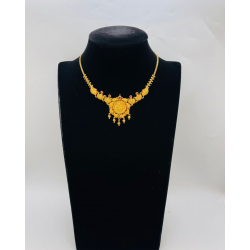 22KT GOLD LAKSHMI MANGO DESIGN SHORT ANTIQUE NECKLACE  22KT GOLD LAKSHMI MANGO DESIGN SHORT ANTIQUE NECKLACE