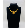 22KT GOLD LAKSHMI SHORT ANTIQUE NECKLACE WITH RED STONES