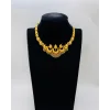22KT GOLD CRESCENT MOON SHORT ANTIQUE NECKLACE WITH EMERALD AND RUBY DANGLES 22KT GOLD CRESCENT MOON SHORT ANTIQUE NECKLACE WITH EMERALD AND RUBY DANGLES