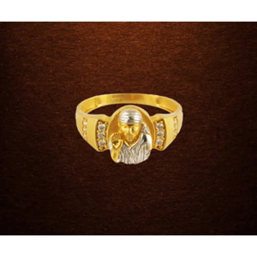 Divine 22 Karat Yellow Gold Sai Baba Finger Ring