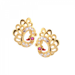 22KT Gold  Peacock Earring 22KT Gold  Peacock Earring