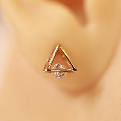18 KT Gold Geometric Spark Stud
