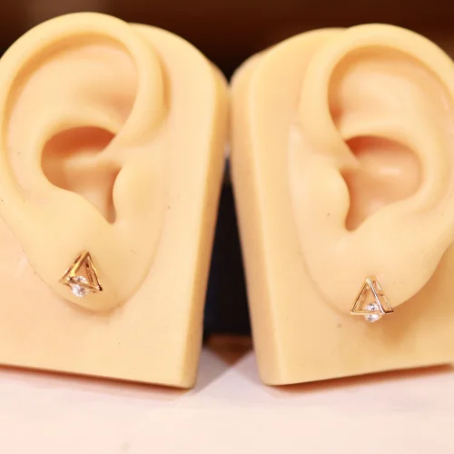 18 KT Gold Geometric Spark Stud