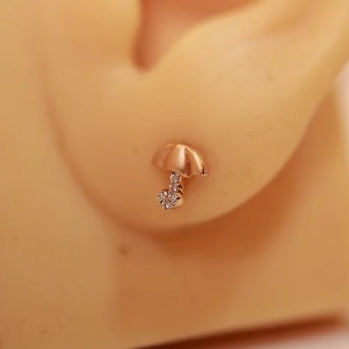 18 KT Gold Umbrella Spark Stud