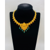 22KT GOLD CRESCENT MOON  SHORT ANTIQUE NECKLACE 