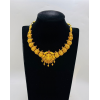 22KT GOLD LAKSHMI PEACOCK DESIGN SHORT ANTIQUE NECKLACE 