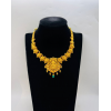 22KT GOLD LAKSHMI PEACOCK  SHORT ANTIQUE NECKLACE WITH BLUE BEAD