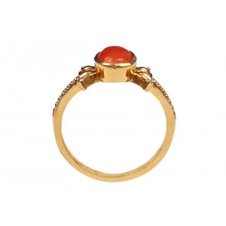 22KT CORAL GEMS STONE RING