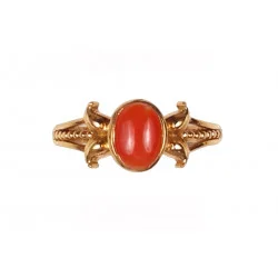 22KT CORAL GEMS STONE RING