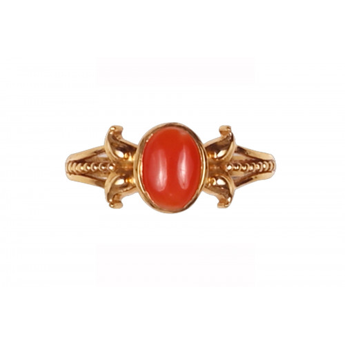 22KT CORAL GEMS STONE RING