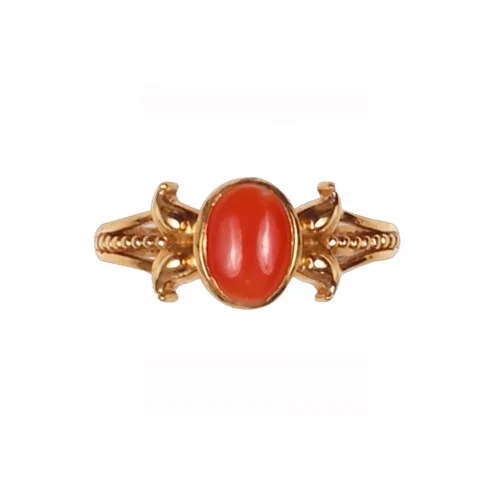22KT CORAL GEMS STONE RING
