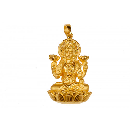 24KT Gold Goddess Lakshmi Pendant