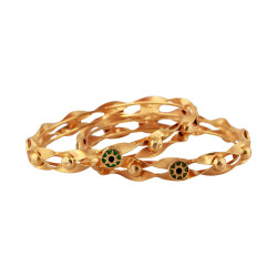 22KT Gold  Green Enamel Bangle 22KT Gold  Green Enamel Bangle
