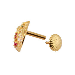 22KT Gold  Leaf Earring 22KT Gold  Leaf Earring