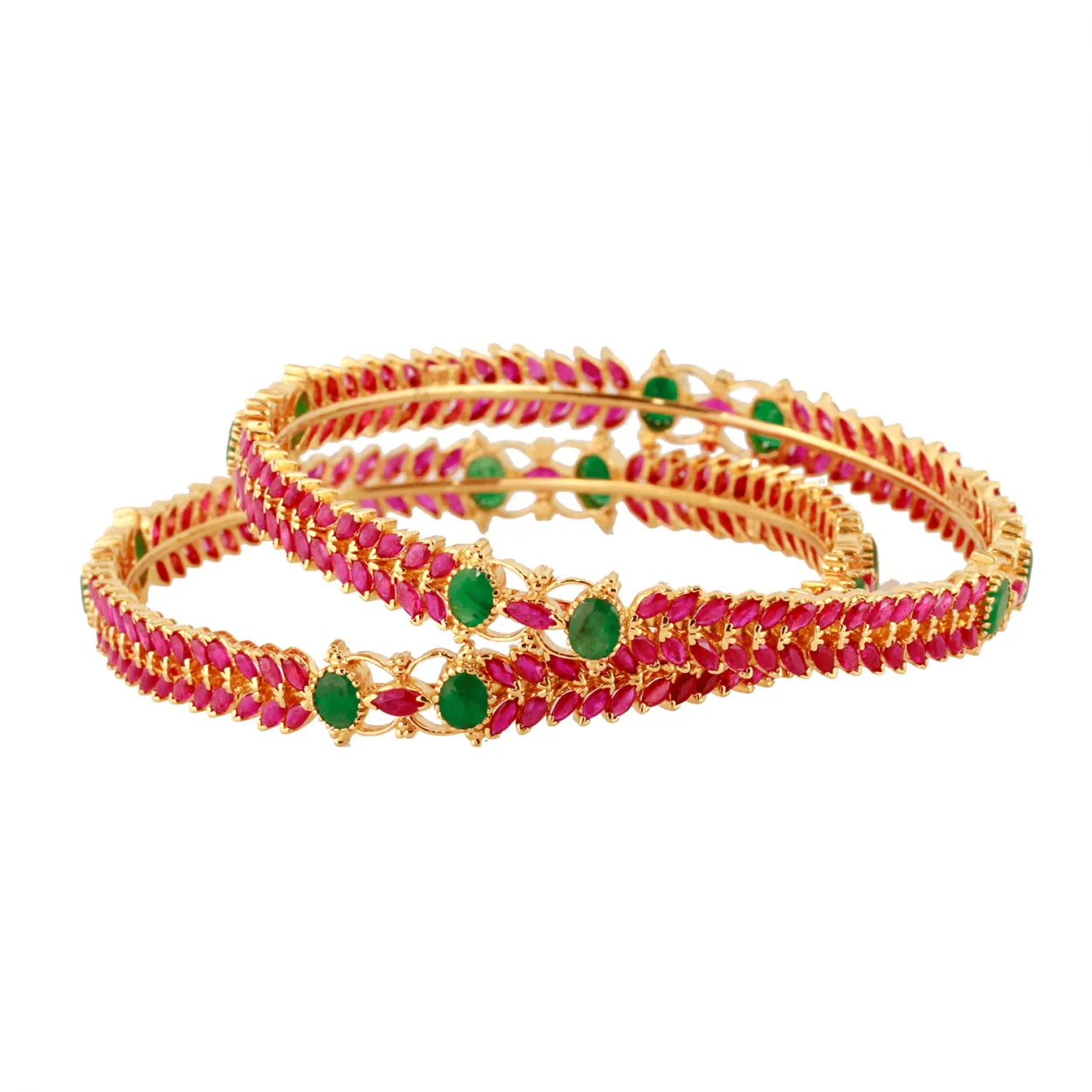 22kt gold outlet emerald bangles