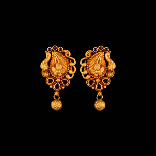 Timeless Elegance: 22K Gold Real Antique Drop Earrings