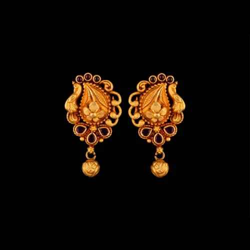 Timeless Elegance: 22K Gold Real Antique Drop Earrings Timeless Elegance: 22K Gold Real Antique Drop Earrings