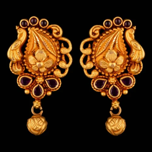 Timeless Elegance: 22K Gold Real Antique Drop Earrings