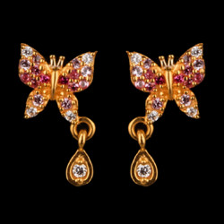 22KT GOLD BUTTERFLY FANCY STUD 22KT GOLD BUTTERFLY FANCY STUD