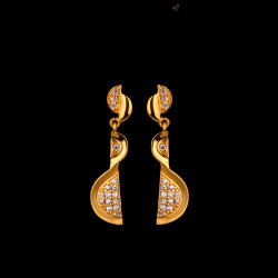 22K GOLD MICRO STONE STUD DROPS