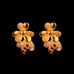22K GOLD FLORAL CASTING STUD