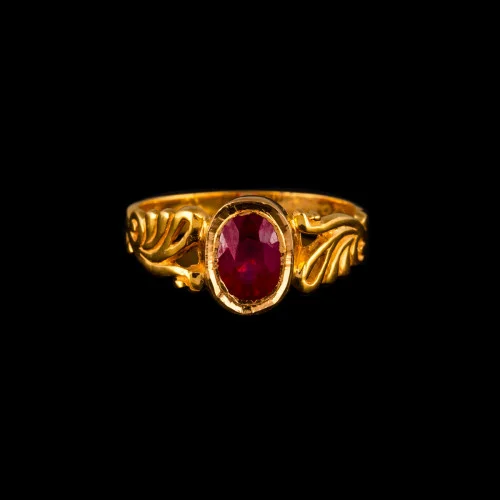5.5 Carat Princess Cut Ruby with Trillions Cubic Zirconia Three Stone Ring