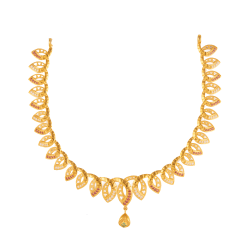 22KT 22K GOLD FLORAL NECKLACE WITH EAR RING