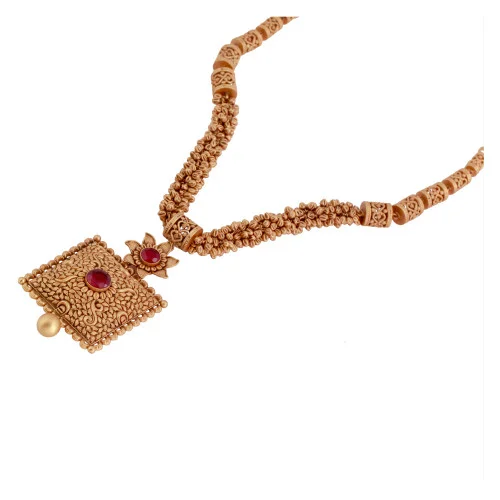 22KT Gold Antique Stone Necklace