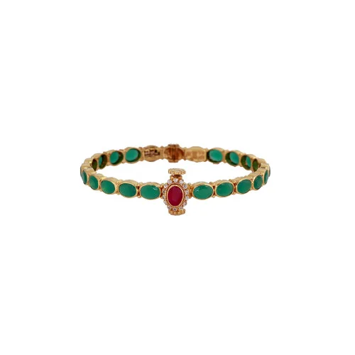 22KT Gold Emerald Bangles