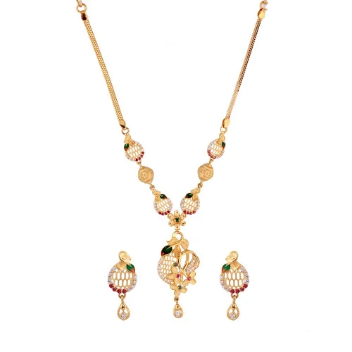 Buy quality 22KT Gold Antique Wedding Necklace Set in Ahmedabad