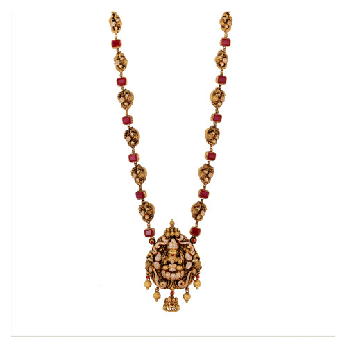 22Kt Gold Nakshi Long Necklace