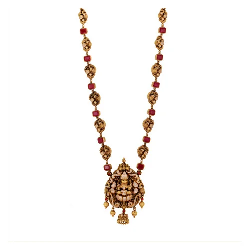 22Kt Gold Nakshi Long Necklace 22Kt Gold Nakshi Long Necklace