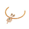 22KT Gold Gope Chain Necklace And Zircon Eartops
