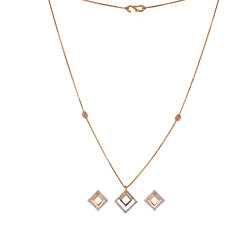 22KT Gold Casting Uncut Chain Necklace and Eartops
