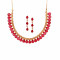 22KT Gold Antique Stone Necklace And Ear Tops
