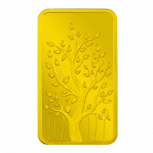 24K 5 GMS BANYAN TREE 999.9 GOLD BAR IN CERTICARD
