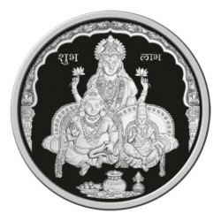 999 KT  5 GMS LAKSHMI KUBER BHADRA 999.0 SILVER COIN IN CAPSULE