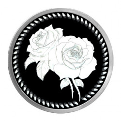 999 KT 50 GMS 3D ROSE 999.0 SILVER COIN IN CAPSULE