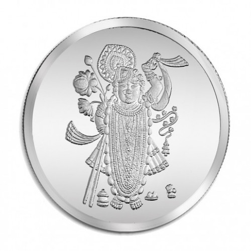 999 KT 100 GMS SHRINATHJI 999.0 SILVER COIN IN CAPSULE 999 KT 100 GMS SHRINATHJI 999.0 SILVER COIN IN CAPSULE