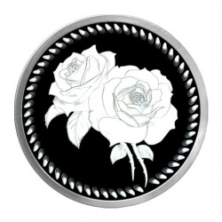 999 KT 10 GMS 3D ROSE 999.0 SILVER COIN IN CAPSULE